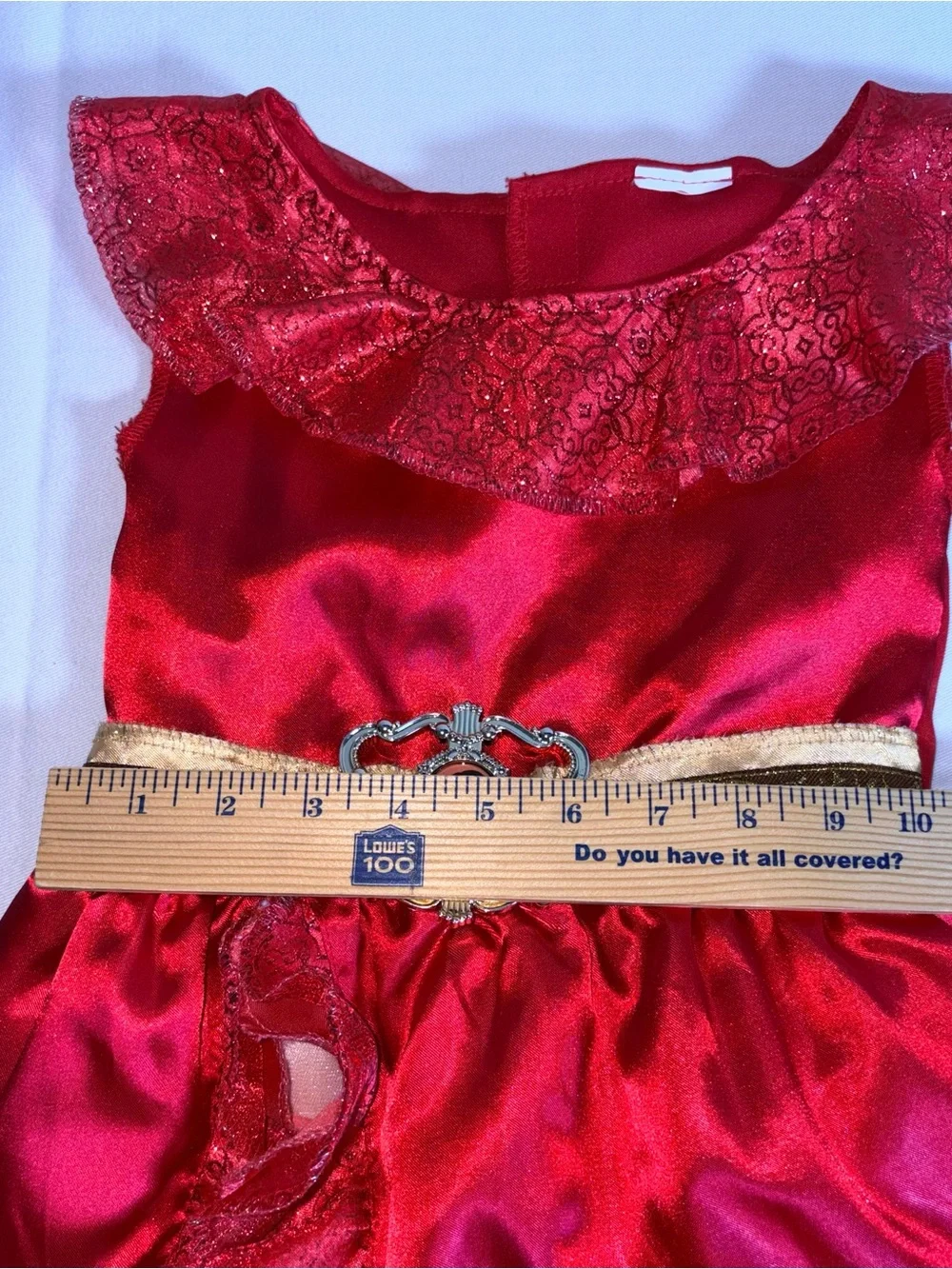 Disney elena of avalor Girls age 7 Red Princess Costume Dress with Gold Belt